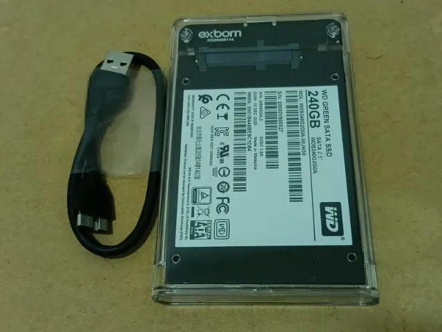 SSD Externo Wester Digital 240GB com Case + Cabo de Dados - Foto 2