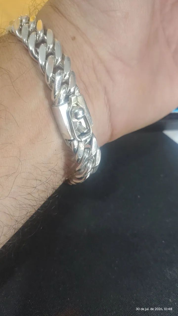 Pulseira Prata 950 Peso 78 Gramas - Foto 4