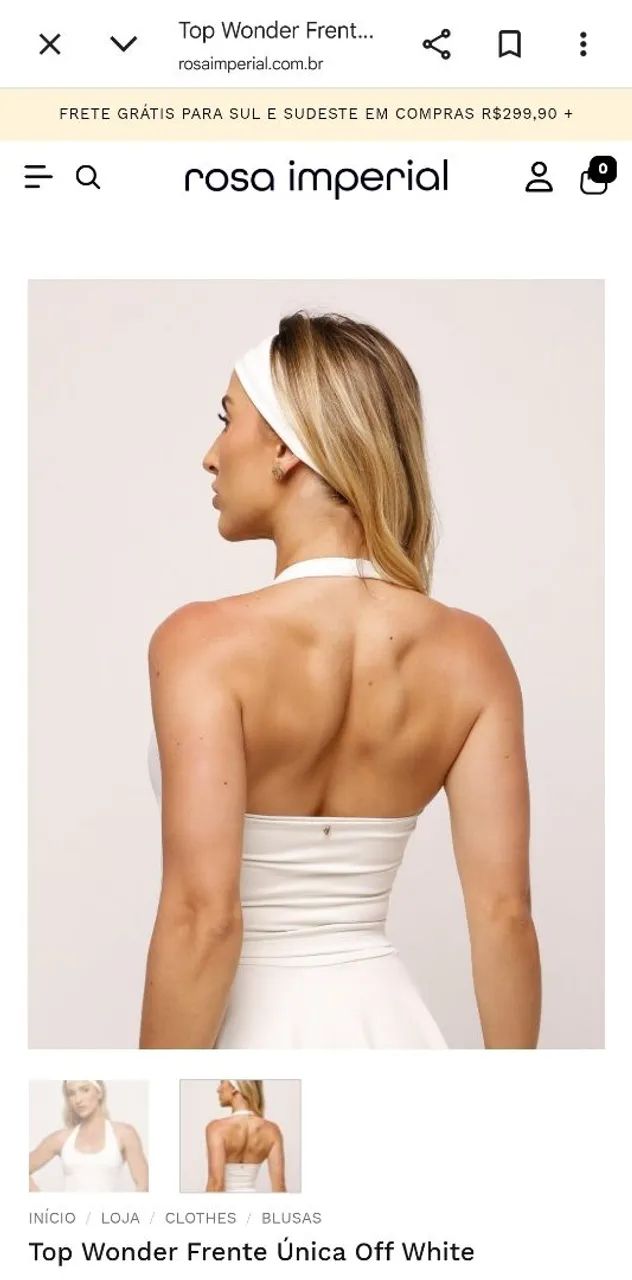 Top Wonder Frente Única Off White - Foto 2