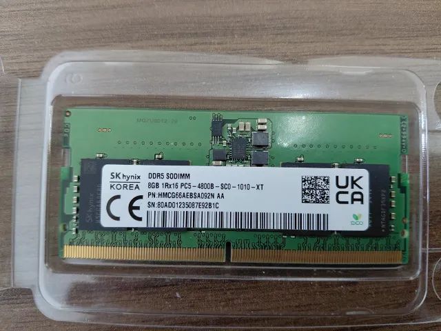 Memória DDR5 8gb PC5-4800B SK HYNIX HMCG66AEBSA092N - Memória RAM