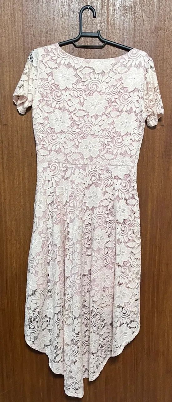 vestido rosa claro renda mulet - Foto 2