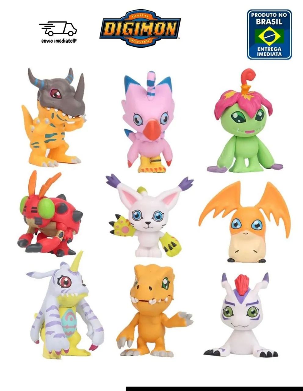 Miniaturas Digimon - Coleção Completa - Novos - 9 mini-figuras - Foto 3