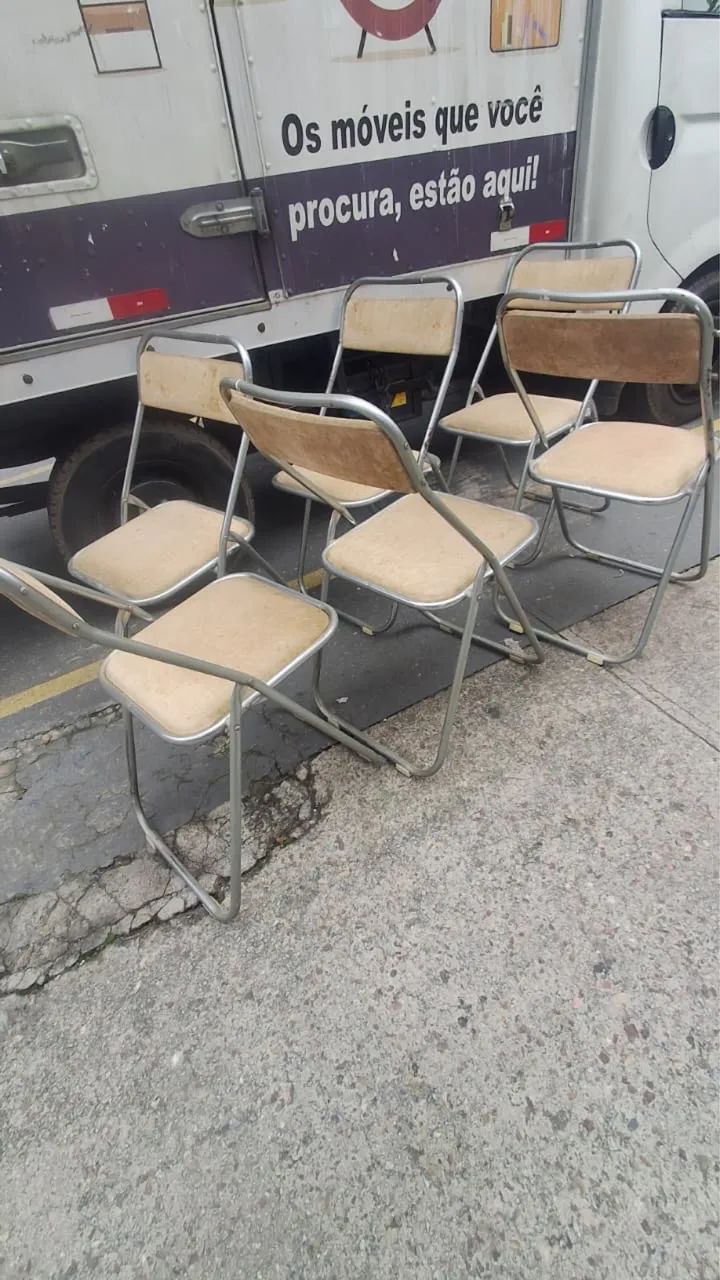 Conjunto de cadeiras articulada década de 70 - Foto 2