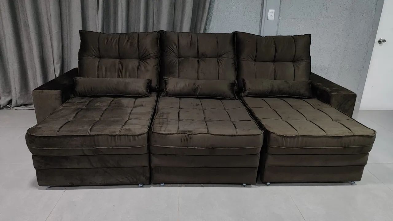 Sofá Retrátil e Reclinável 2,90 Mts Pronta Entrega Conforto e Qualidade 