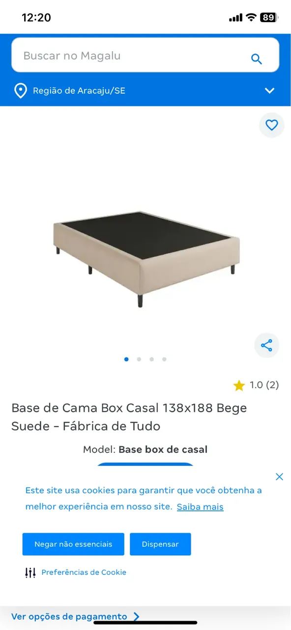 Vendo uma base de cama box usada
