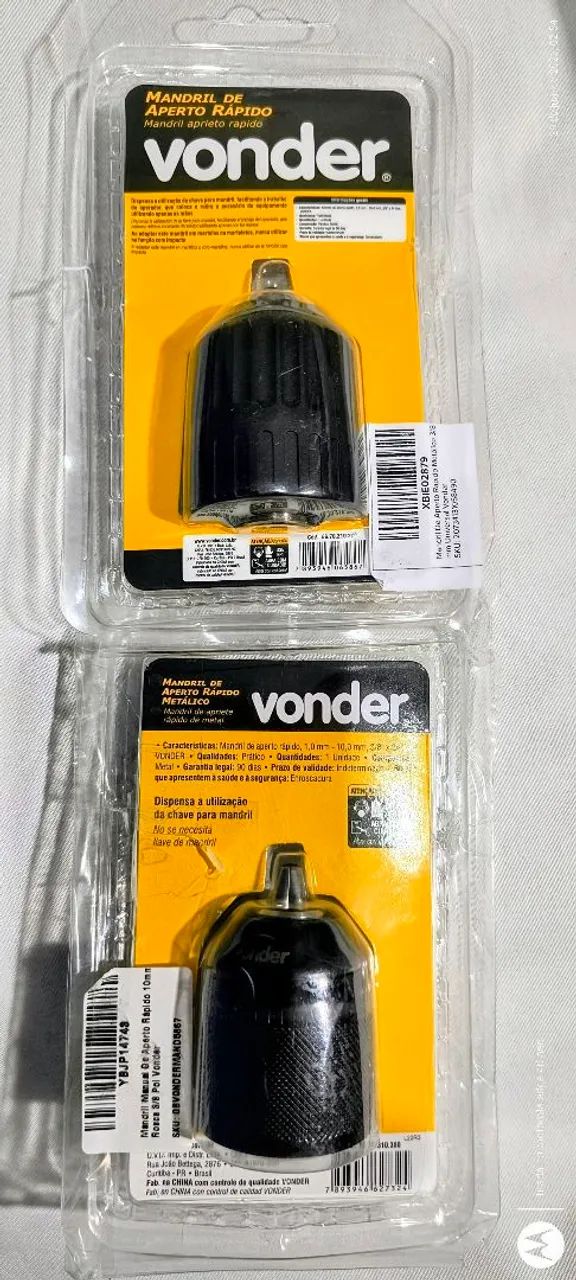 2 Mandril Novo, de Aperto Rápido  3/8" - 10mm Rosca Encaixe 3/8"- 24 UNF- Vonder Original  - Foto 5