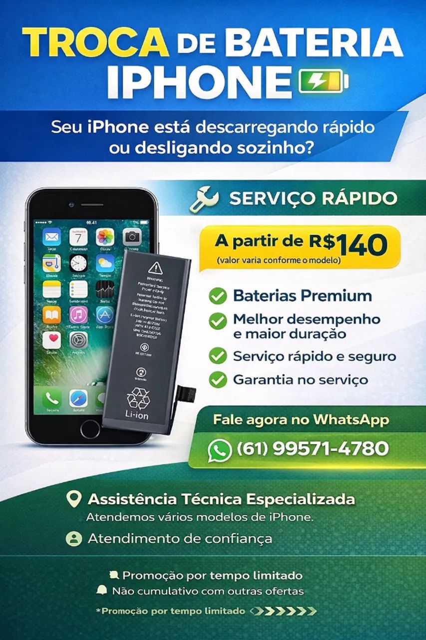 melhor lugar para trocar bateria iphone brasilia