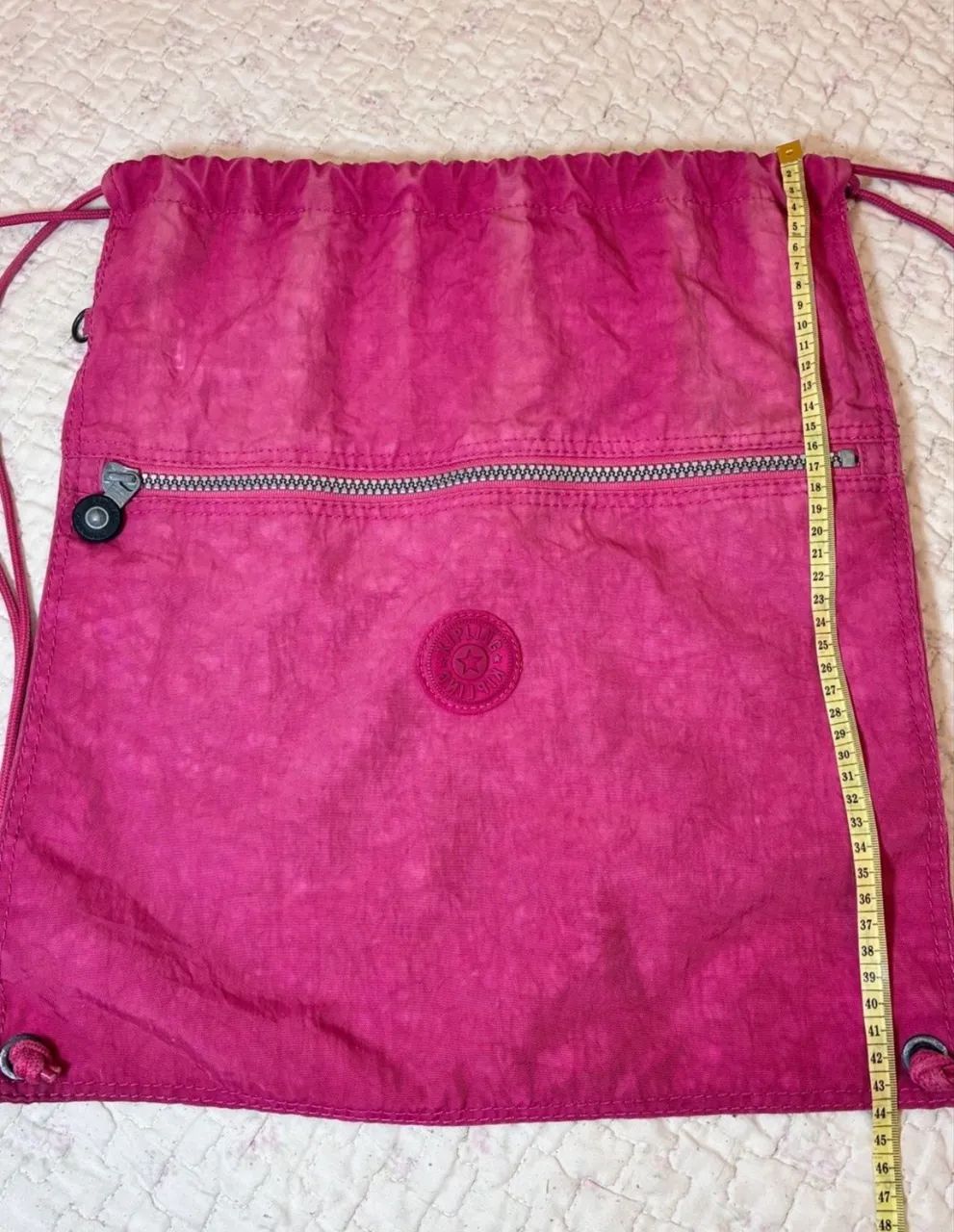 mochila saco kipling na cor rosa - Foto 3