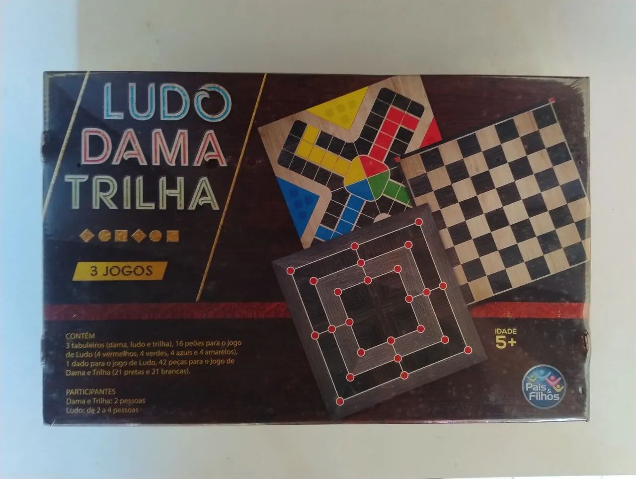 Jogo 3 em 1 Ludo Dama e Trilha - Foto 2