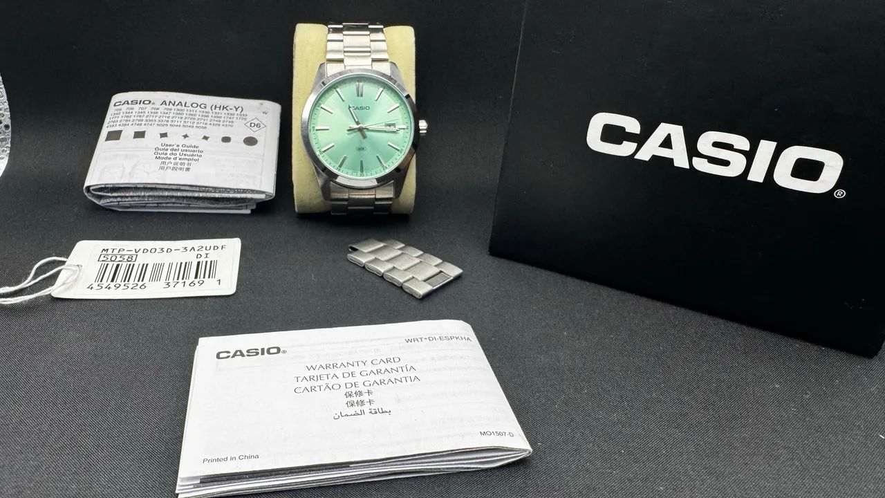 Relógio Casio MTP-VD03D Verde Mint Full Set | Caixa, Manual e Elos Extras - Foto 3