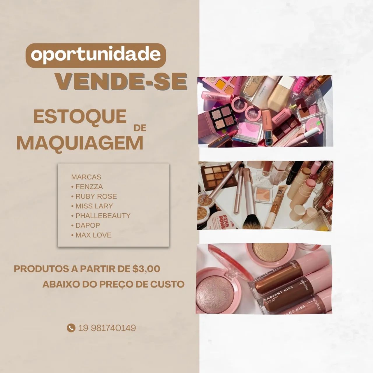 Estoque de maquiagem 