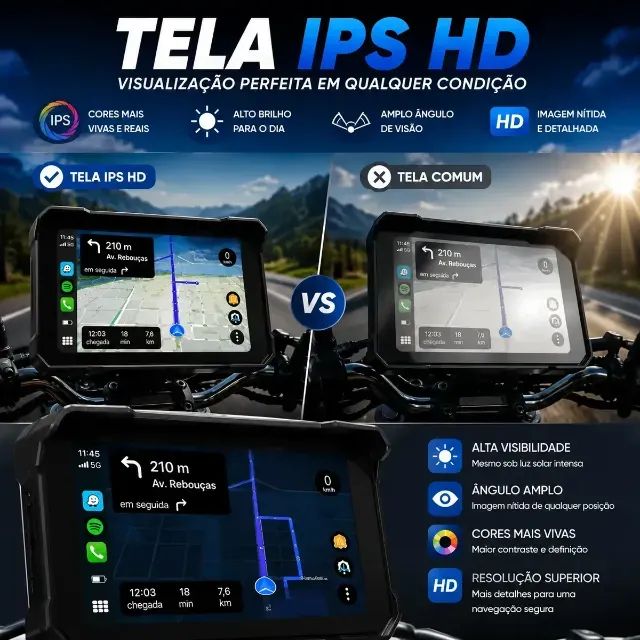 Multimídia Moto 5p Carplay Android Auto Prova D' Agua - Foto 4