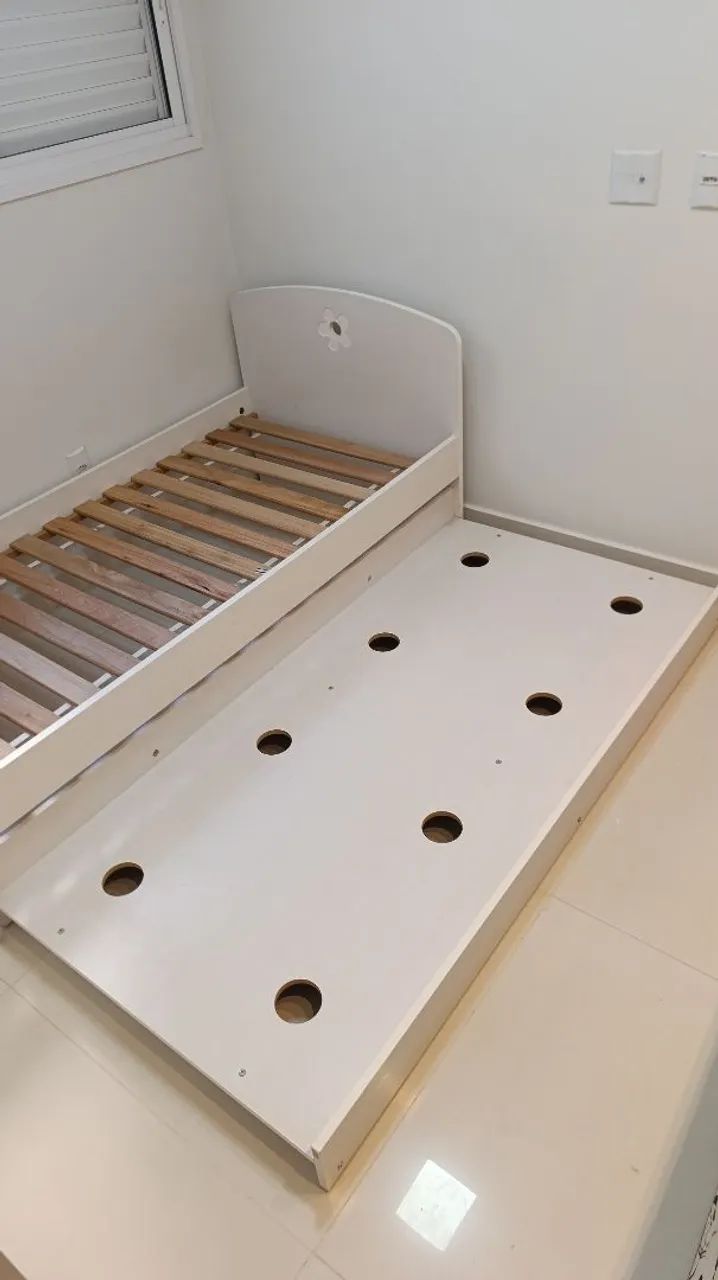 Cama de solteiro Tok Stok com auxiliar e colchão Ortobom  - Foto 2