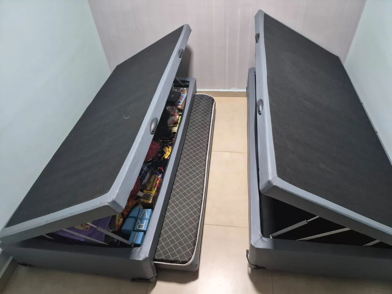 Vendo Base Solteiro Baú com Cama Auxiliar(Courino)