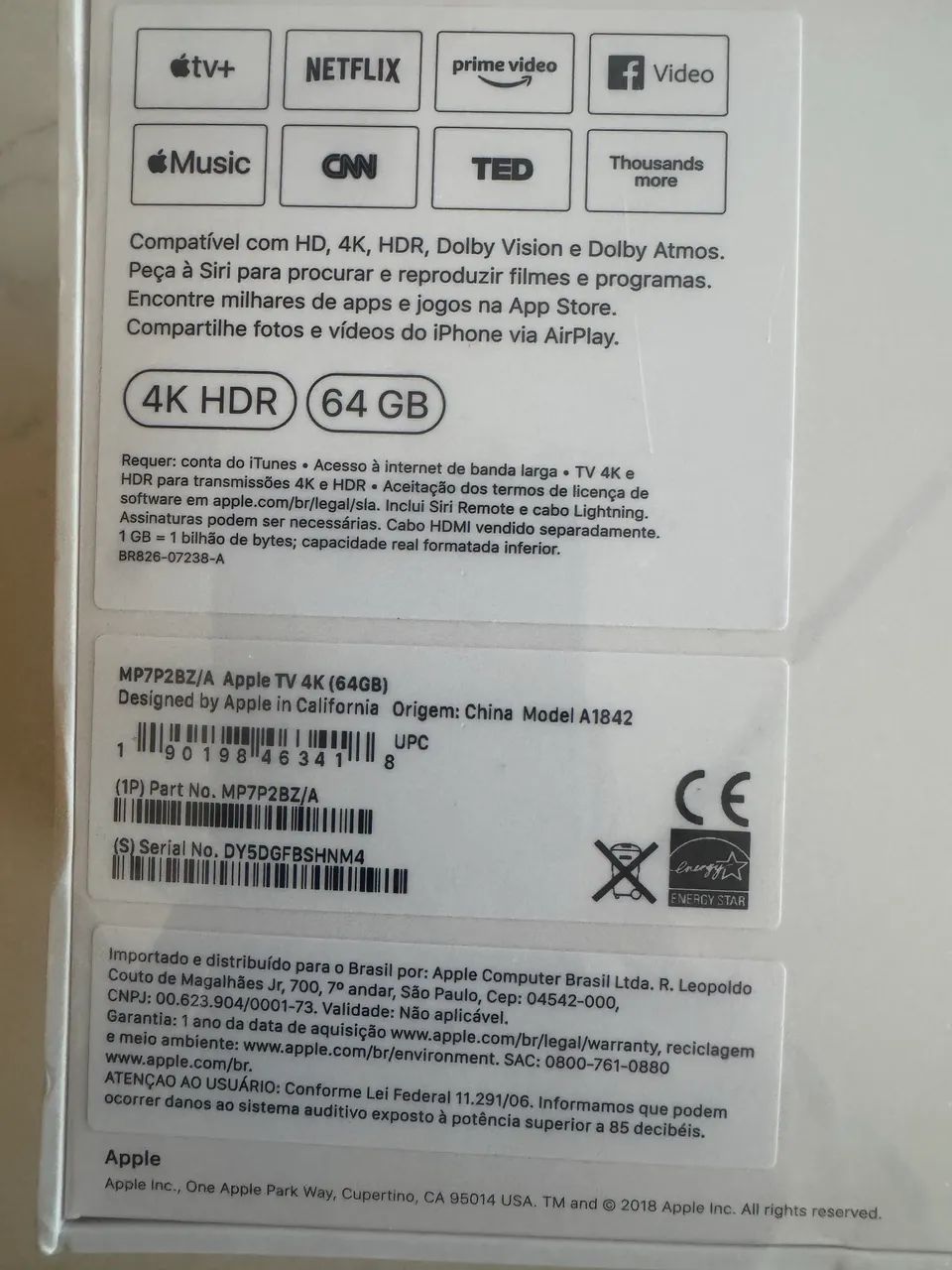 Apple TV 4K (1ª geração, modelo A1842) - Foto 4