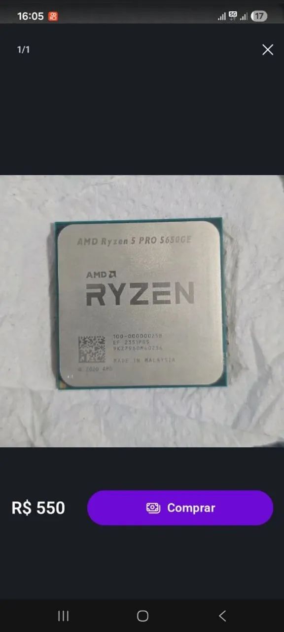 Processador ryzen 5 pro 5650ge