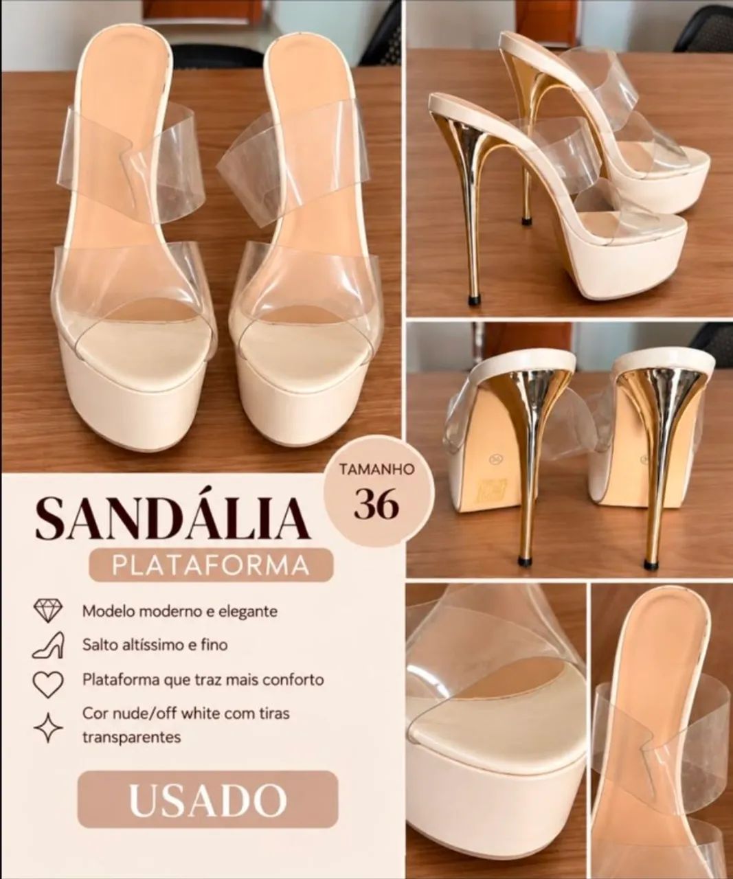 Sandália semi nova