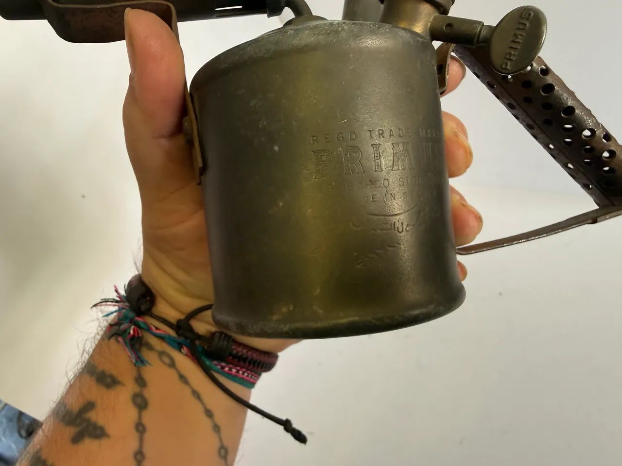 Maçarico de metal antigo importado - Foto 5