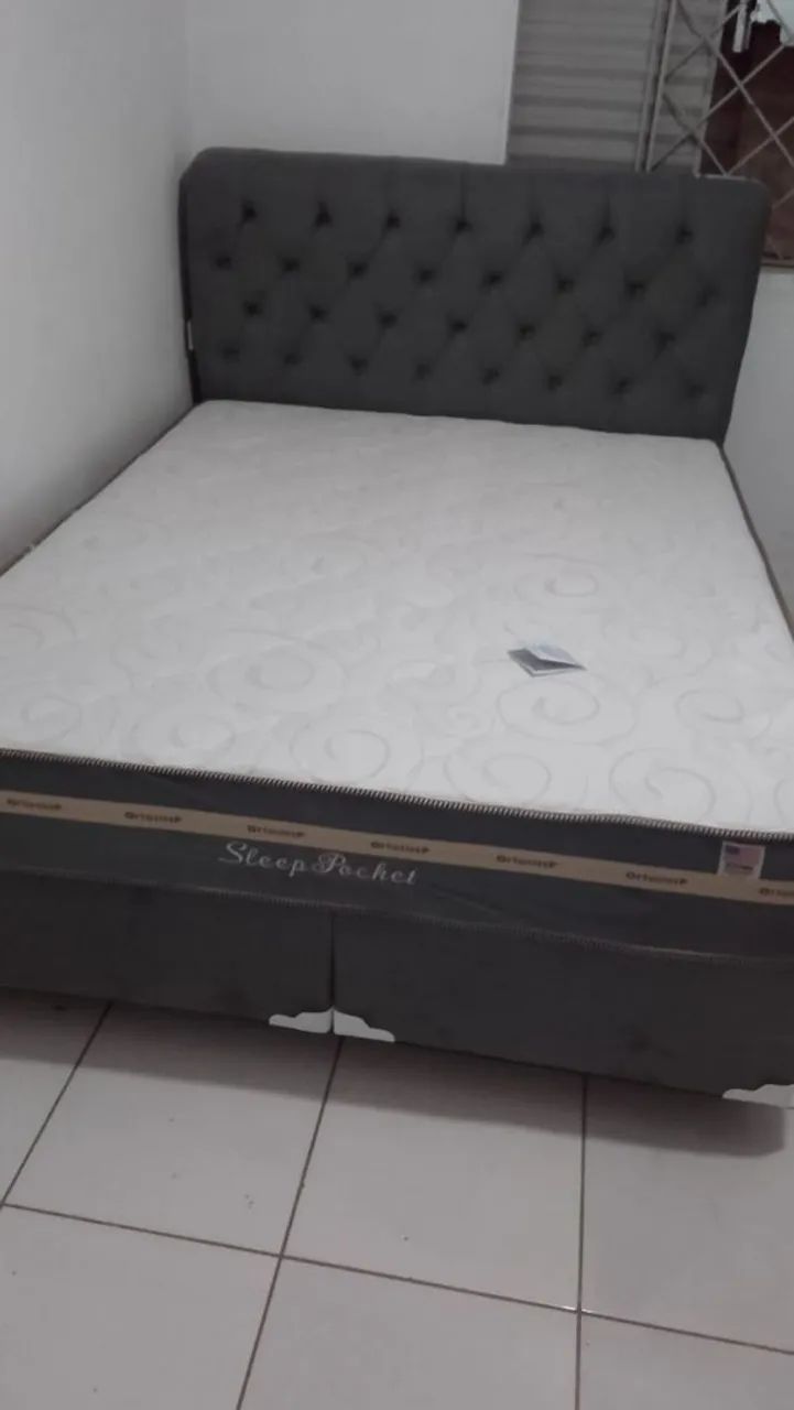 Cama queen size com colchão molas ensacadas  - Foto 3