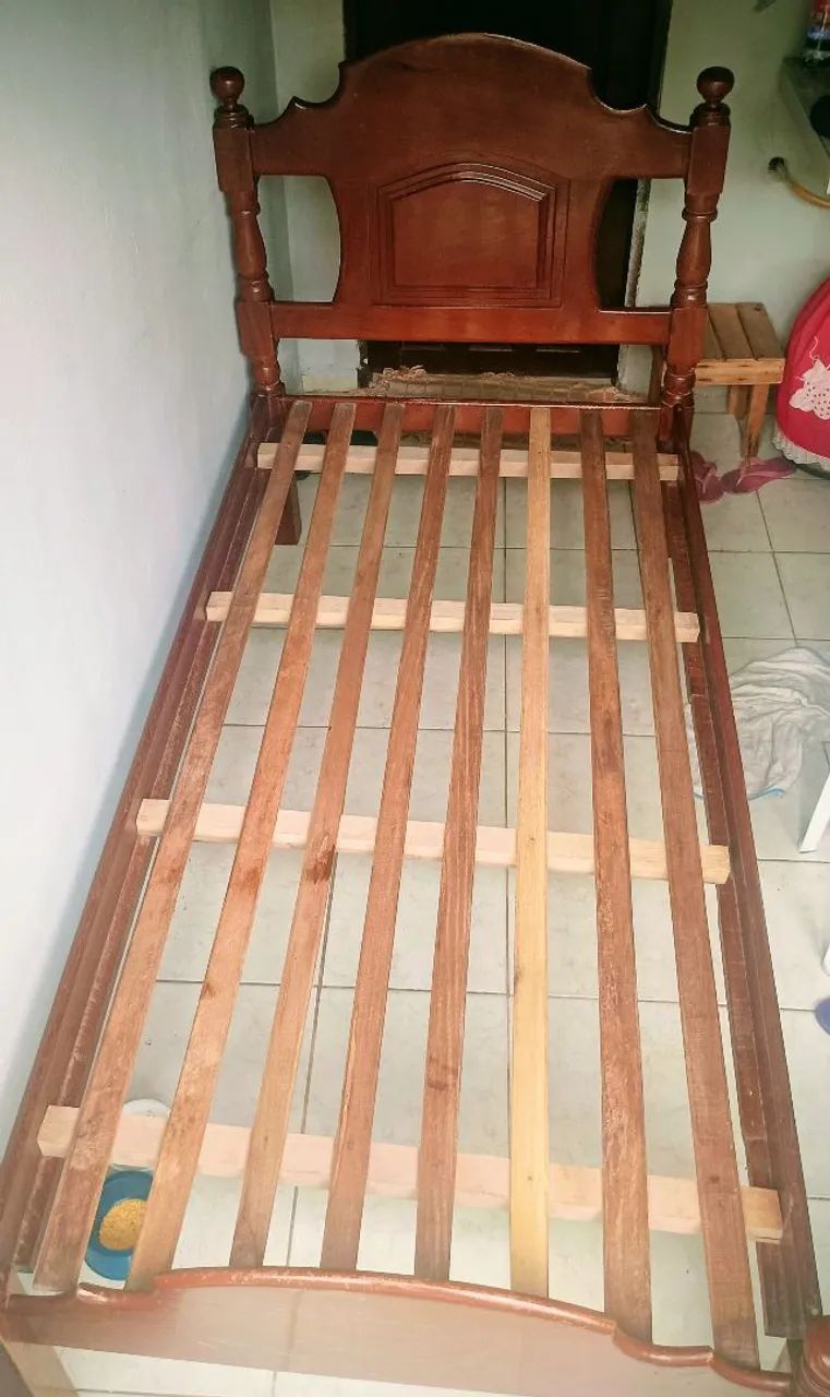 Cama Solteiro Madeira Rústica  - Foto 2