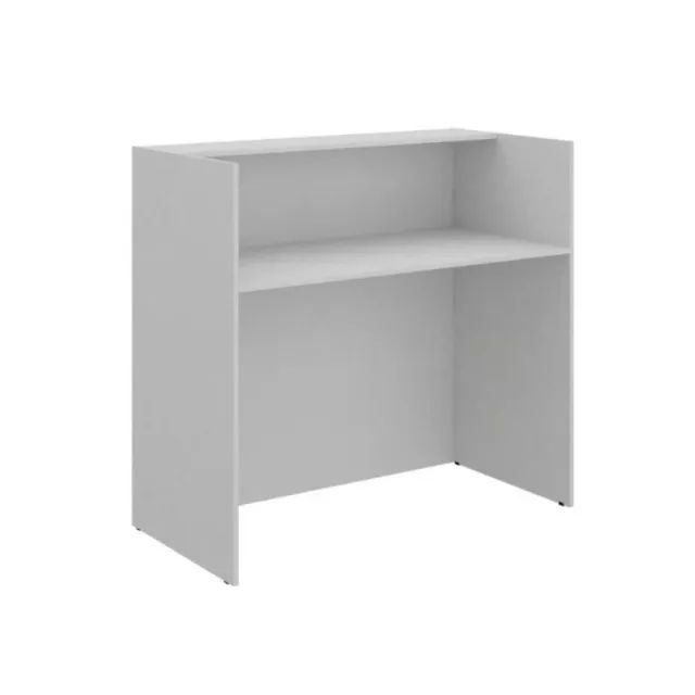Balcão De Atendimento Branco Sem Gavetas Compacto Para Recepção E Comércio 63095