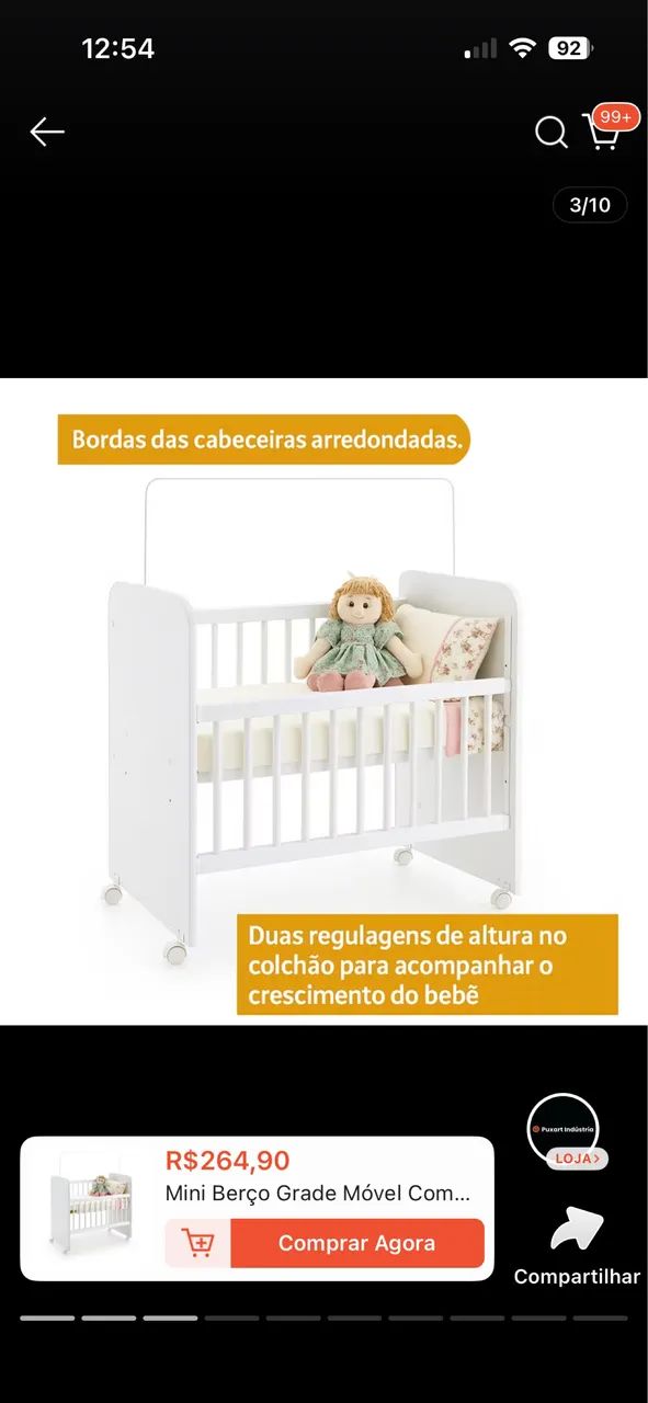 Mini berço  - Foto 2