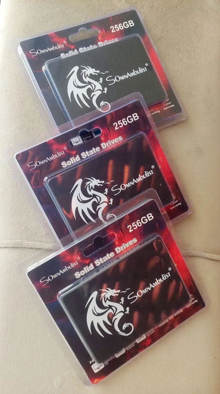 SSD SATA 256GB NOVO ZERO!