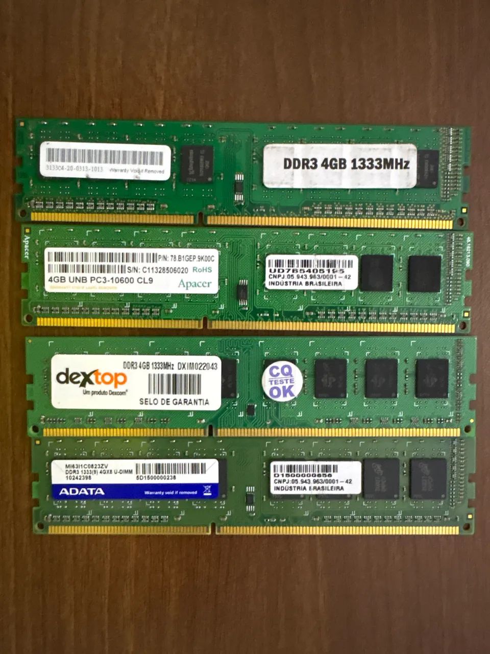 16 gb (4x4) de memória RAM DDR3