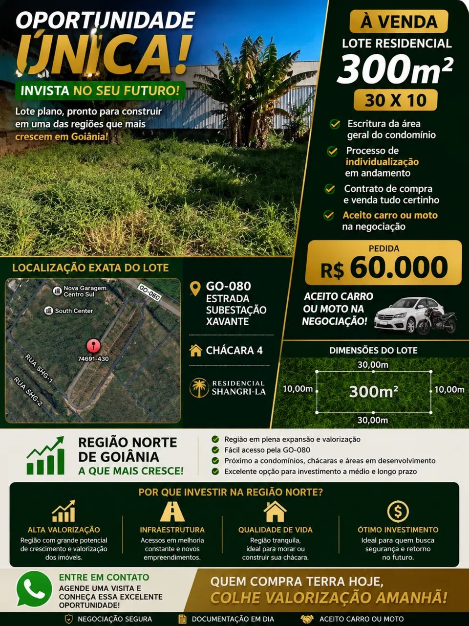 Lote de 300 m² (30 x 10)