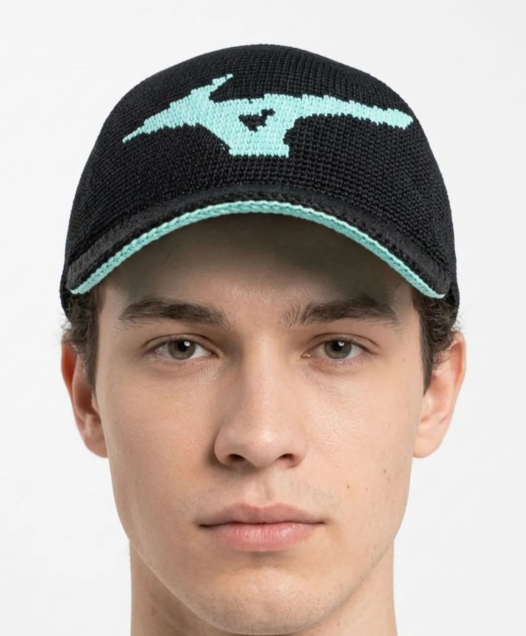 Boné de crochê Mizuno preto e verde Tiffany!