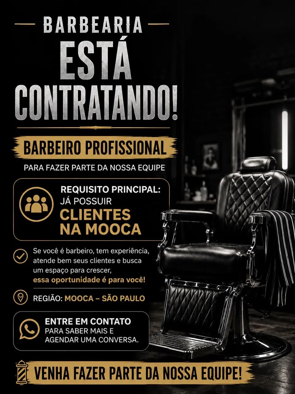 VAGA DE BARBEIRO/BARBEARIA