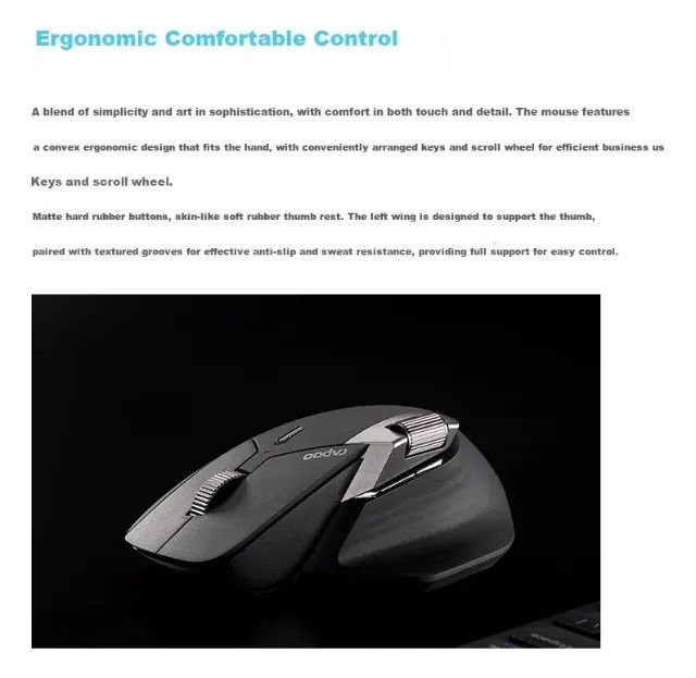 Mouse Sem Fio Rapoo Mt760mini 2026 Bluetooth De Três Modos 8 - Foto 5