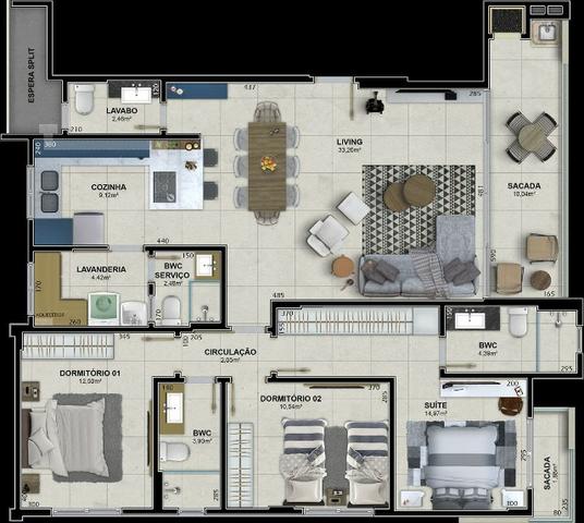 Apartamento de 3 dormitórios - Bairro Pio Corrêa - Foto 9