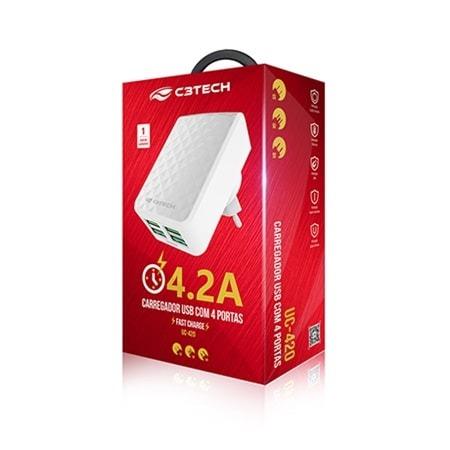 Carregador AC/USB Universal UC-420WH C3T Usb Com 4 Portas 4.2a Carregamento Rapido - Foto 3