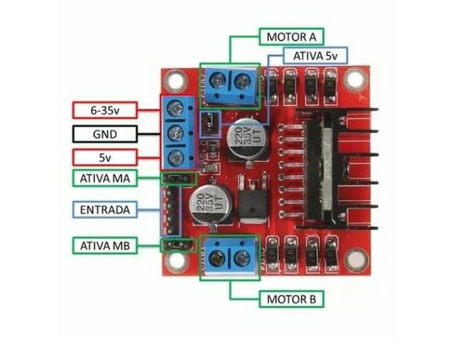 COD-AM66 Driver Ponte H Dupla L298n Motor De Passo Ou Dc Arduino Esp Automação - Foto 3