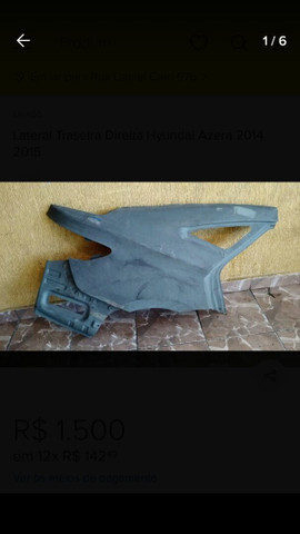 Lateral traseira direita Hyundai Azera 2014 2015