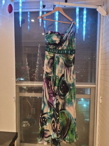 Vestido de Festas Estampado de Seda