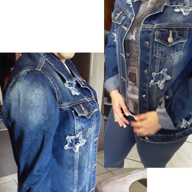 Jaqueta Jeans Feminina Zinzane Tamanho G - Foto 5