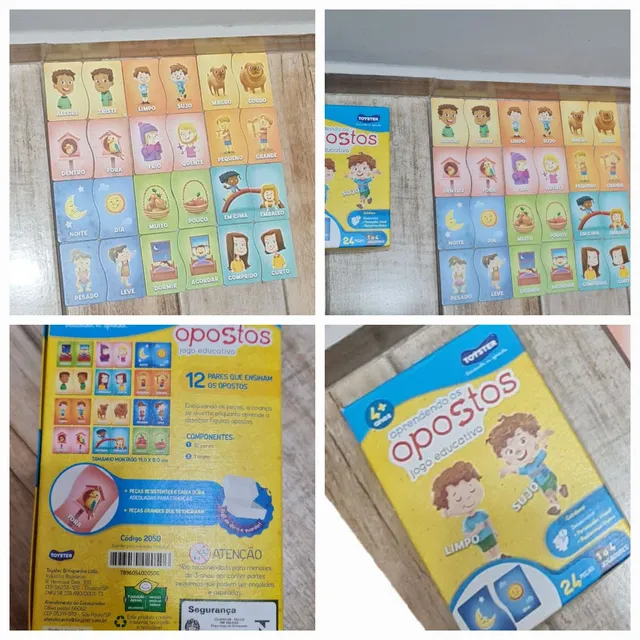 Jogo Educativo - Aprendendo os Opostos - 24 Peças - Toyster