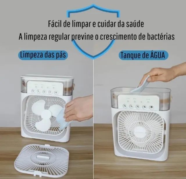 Ventilador portátil umidificador do ar, refrigerador de ar pequeno - Foto 3