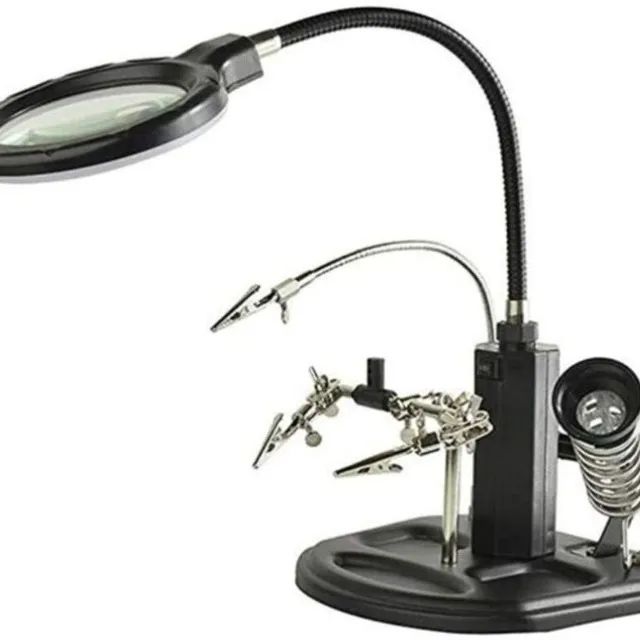 Lupa de mesa 6 em 1 2,5x6d 4x12d knup kp-aa021 modelo dourada e preto - Foto 2