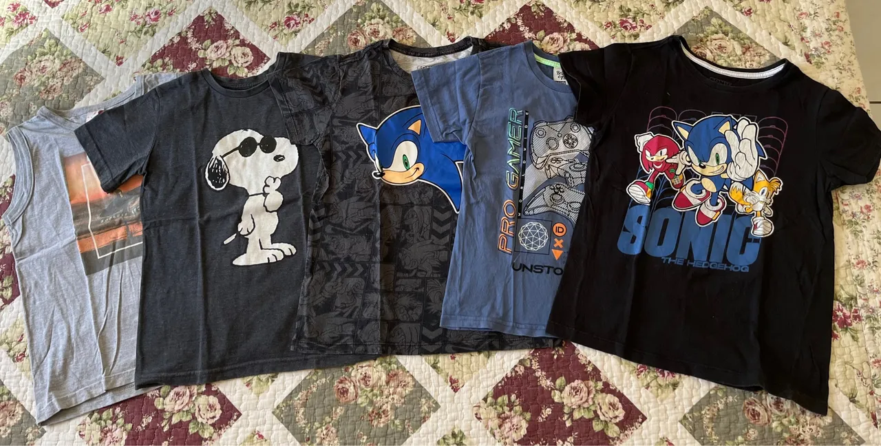 kit 5 camisetas infantil (tam. 8)