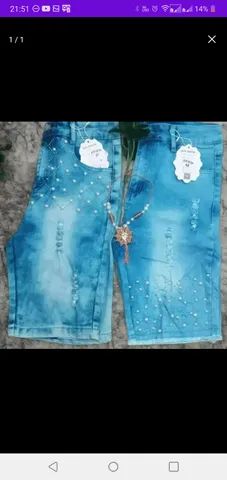 Bermudas femininas c pérolas