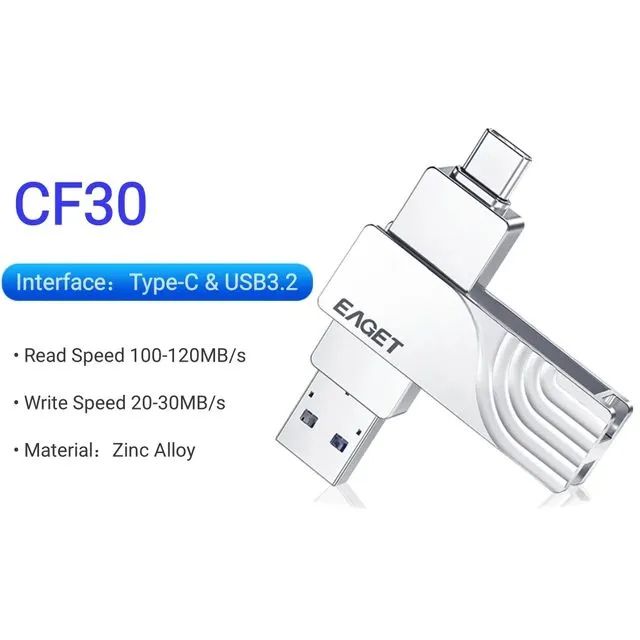 Pen Drive Eaget CF30 256gb USB 3.2 Tipo C - Foto 2