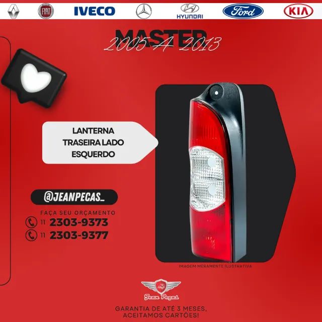 lanterna traseira esquerda - master