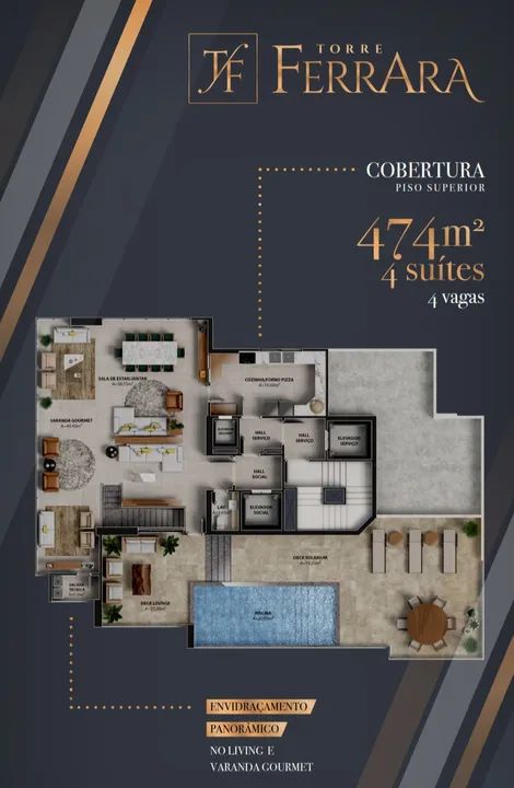 Torres Ferrara Apartamento para venda com 260m² com 4 suítes, 3 vagas no Umarizal - Belém  - Foto 5
