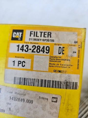 Escavadeira carregadeira caterpillar filtro hidráulico novo original 1432849 - Foto 4