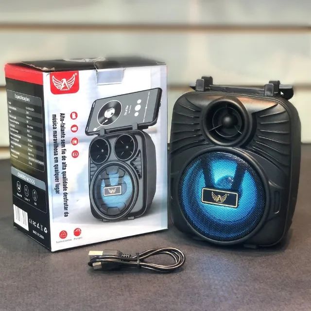 Caixa de Som Led Rádio Bluetooth Mini Speaker (Garantia)