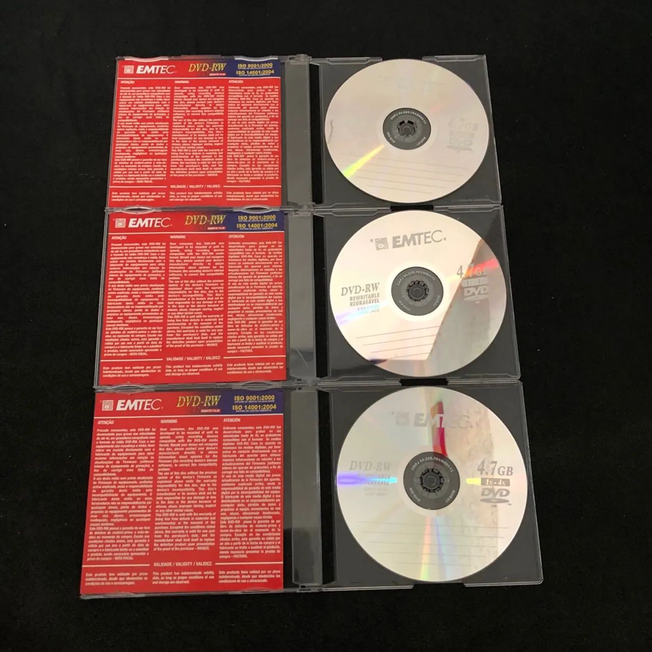 Lote 3 DVDs regraváveis DVD-RW 4.7GB 120min EMTEC - Foto 2