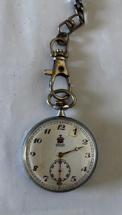 Relógio de Bolso Antigo Lavina funcionando 